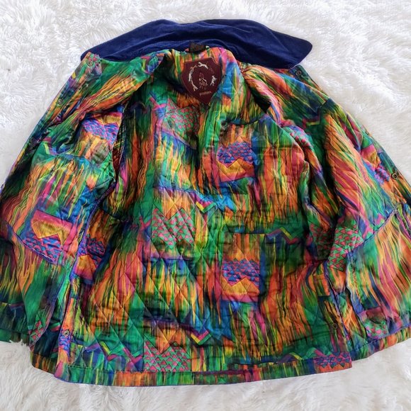 SOLD FoxRun Womens Jacket Small Purple Quilted Corduroy Collar Snap Front Pocket - Picture 7 of 10